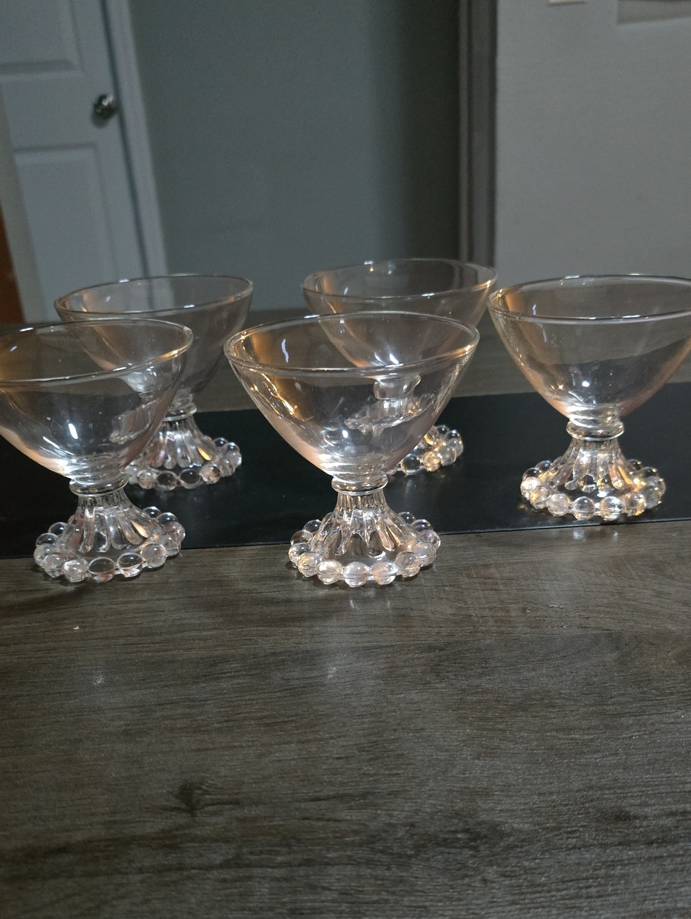 Crystal-Style Clear Dessert Goblets - Set of 5